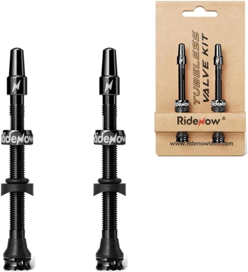 MIMIRACLE Ridenow Tubeless Valves - 45mm/65mm/85mm Presta Valve Stem for Mountain, Road, and Off-Road Bikes -Black - Image 1